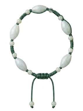 JADE jadeite jade bead cord bracelet adjustable